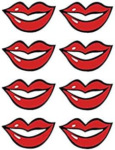 Amazon マスクに 貼る スマイル シール 唇マーク ステッカー 笑顔 元気シール 唇 ハート 星 表情 マーク Bタイプ 唇 シール ステッカー おもちゃ