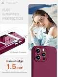 GOODVISH Etui 3 w 1 dla iPhone'a 16 Pro Max 17.5 cm, ulepszona ochrona aparatu, 2 szt. ochraniaczy ekranu HD, płynny silikon, odporne na zarysowania, odporne na wstrząsy, guma żelowa, bez odcisków