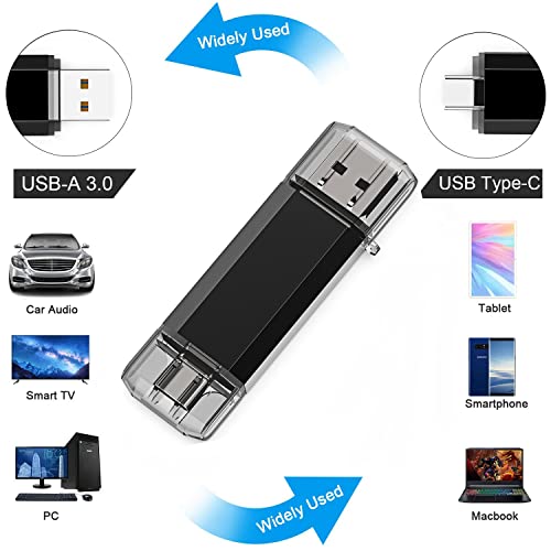 Usb C Flash Drive 128Gb, 2 In 1 Otg Usb 3.0+Usb C Memory Stick Dual Type C Flash Drive Thumb Drive Photo Stick Jump Drive For Usb-C Smartphones,Tablets, Pc, Computers, Macbook, Google Pixel Xl, Black #TOP6