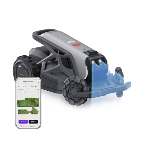 Robot Tondeuse sans Fil Périphérique, Tondeuse robotisée jusqu'à 1500m², Vision IA + NRTK, Tondeuse Contrôle pilotable Via APP, évitement d'obstacles, Auto Cartographie Multi-Zones, FlowCut