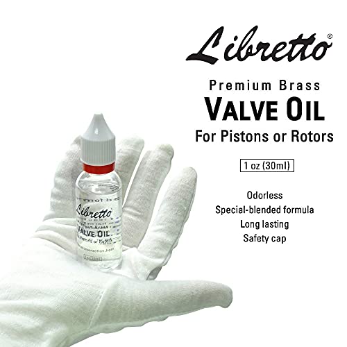 Libretto Premium Brass Valve Oil Lubricants, 1 Oz (30Ml), Safety Cap, Long-Lasting & Smooth, Odorless, 100% Special-Blended Synthetic Formula, Designed Best To Clean & Extend Life Of Your Instruments! #TOP1