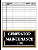 Generator Maintenance Log: Keep Track of Your Generator's Health and Performance, 120 Page