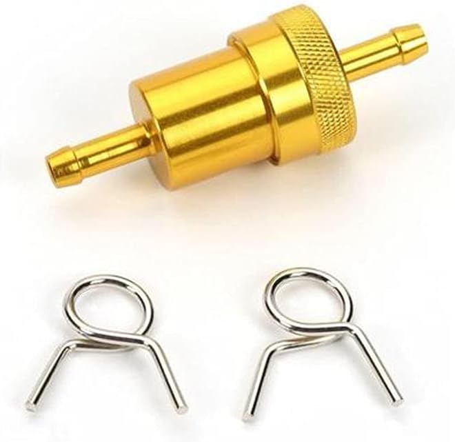 Emgo 14-34474 Gold 1/4" Aluminum CNC Fuel Filter