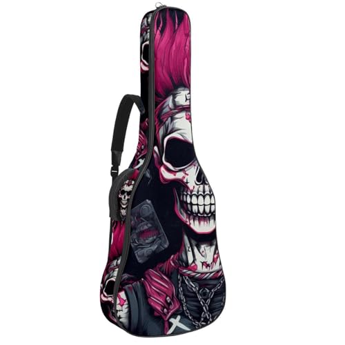 Sac guitare acoustique imperméable 41 pouces housse antichoc Skull Punk