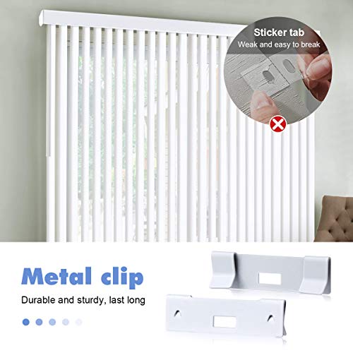 Magicfour Vertical Blinds Repair Tab ,Window Blinds Slat Replacement Parts, High Tight Metal Clip Vane Savers Kit Blind Slat Replacement Tab Fixers 50 Pack