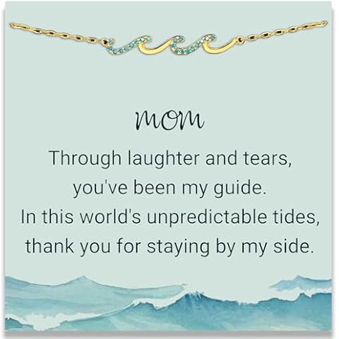 STCORPS7 Wave Bracelet for Mom - Perfect Mom Jewelry, Ocean Jewelry, Elegant Beach Bracelett Birthday Gifts for Women, Mom, Daughter, Grandma, Sister, Best Friend, Mothers Day Gifts (W05 - Mom2) Cover