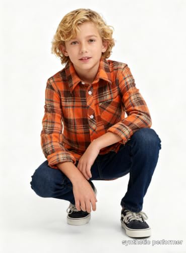 Image of Betusline Boy and Men Button Down Plaid Shirt | Soft,Breathable and Comfortable Fabric