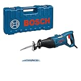 Bosch Professional GSA 1100 E - Sierra sable (1100 W, 220-230V 230 mm, en maletín), Color Azul, Talla Única