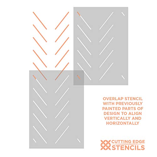 Ella Herringbone Wall Stencil – Geometric Wall Stencil for Easy Room Makeover – Large Stencil for Painting Walls – Stenciling Instead of Wallpaper Saves Money – Stencils for Wall Decor - Thumbnail 4