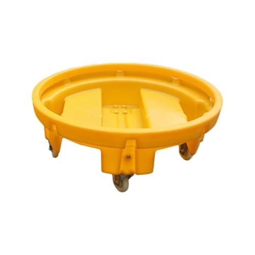 SaryEdge Industrial Spill Containment Pallet, Modular Stackable Drum Platform with Detachable Grating for Oil Leak Prevention in Garages and Workplaces,Yellow-,Yellow-82.6x35cm