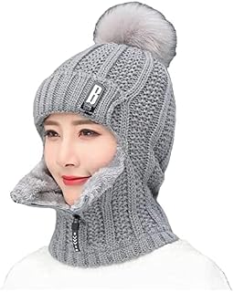TLRONVIE Winter Siamese Windproof Hat,Multifunction Winter Knitted Beanie Hat,Women Winter Knitted Hat and Circle Scarf