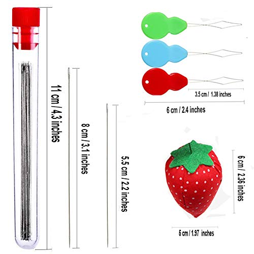 40 Pcs Beading Needles, Seed Beads Needles Extra Fine Thin Beading Embroidery Needles Long Straight Beading Thread Needles For Bracelets Jewelry Making With Needle Threaders And Sewing Pin Cushion #TOP1