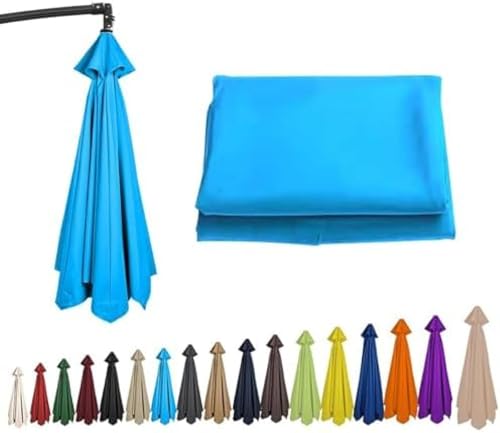Parasol de jardin 250 cm bleu lac avec protection UV et armature solide à 8 baleines