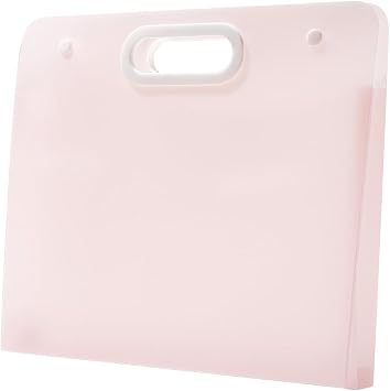 Sohynca Plastic Art Portfolio, Large Art Portfolio with Handles,Waterproof Portfolio Folder for Artwork, Arts Storage Case for Drawing Sketch Photography Poster Pink 22.44 x 17.32 inch