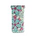 susiyo Abstract Green Flowers Glasses Case Portable Microfiber PU Leather Soft Sunglasses Bag Eyeglasses Pouch Holder Squeeze Top for Women Men
