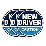 GEEKBEAR New Driver Car Magnet (Navy/Blue, 3 Pack) - Circular Shape, 4.7 in Diameter