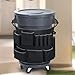Trash Can Cleaning Bag – Storage, Supply Holder | Maintenance Tool Organizer with Pockets for Industrial Garbage Bin, Janitor Gear for Supermarket Park School Hotel Workshop Outdoor Area Use