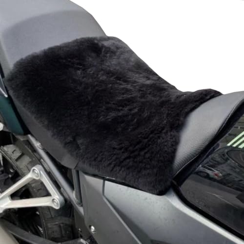 Coussin en laine de mouton pour moto avec sangles de sécurité pour un confort optimal en route