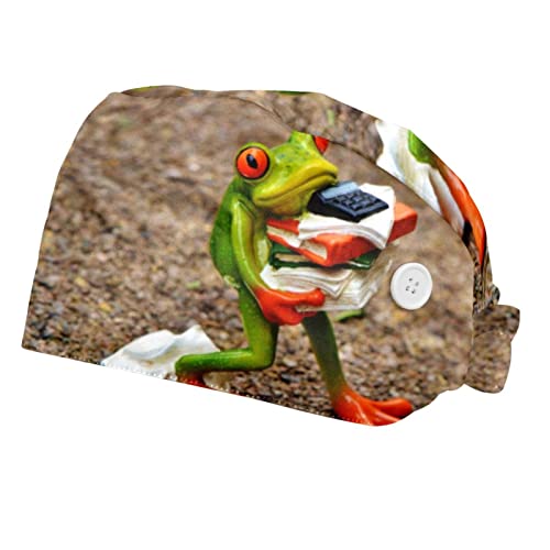 Chapeaux bouffants 2PCS avec bandeau anti-transpiration grenouille
