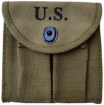 U.S Army WWII Carry Case Canvas Bag for M1 Carbine Case with Pouch (OD GREEN)