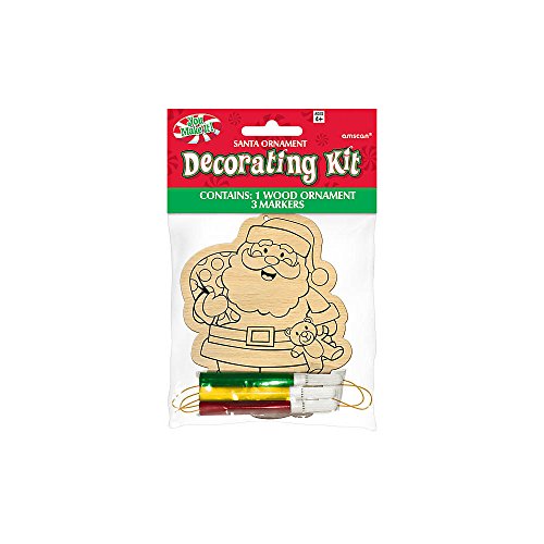 Amscan Santa Wood Ornament Decorating Kit (Each) #TOP1