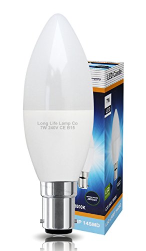 Long Life Lamp Company 4 x High Power LED 7w Candle Light Bulb Frosted Cover B15 Small Bayonet