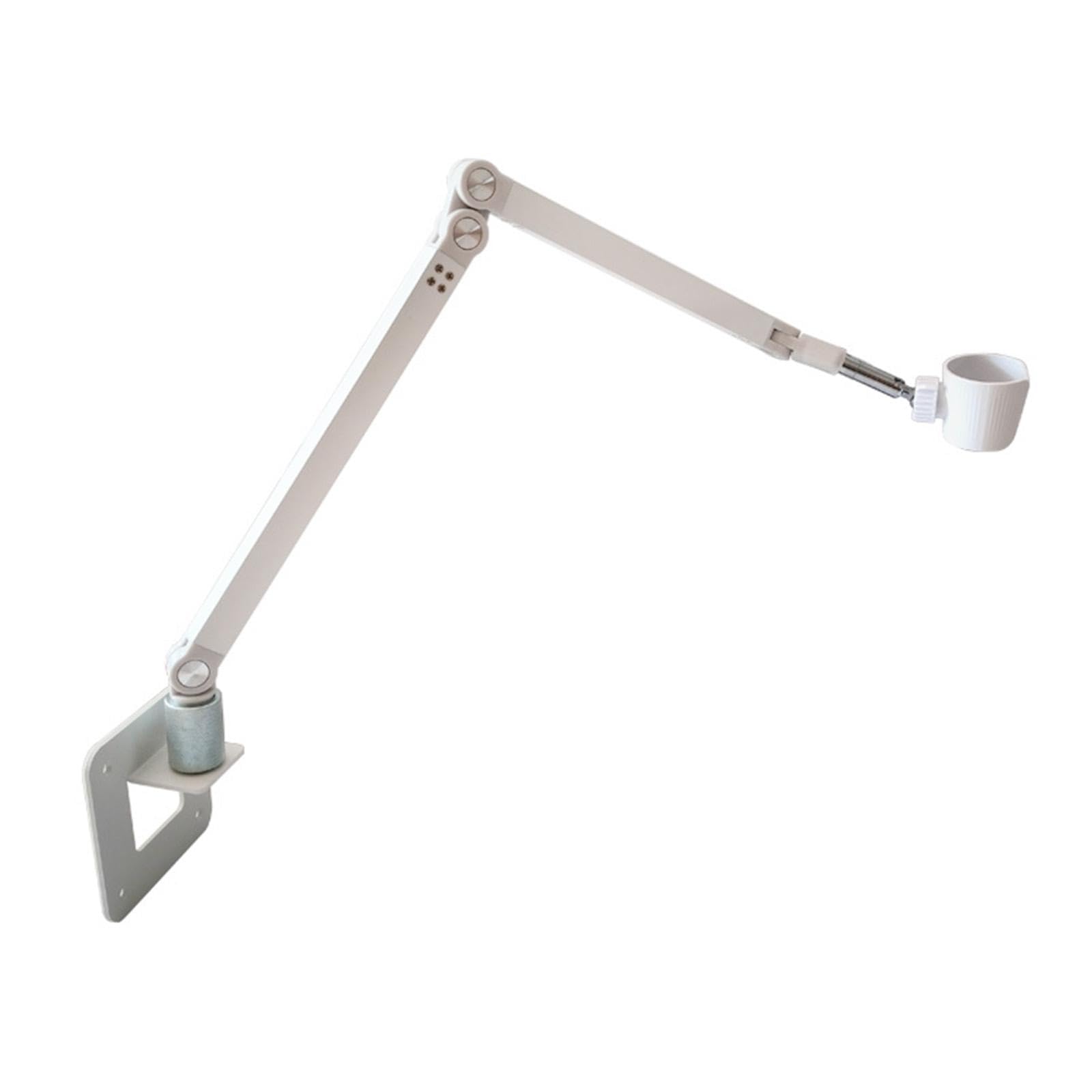 harayaa Soporte para el secador de Cabello Rack de secador de Cabello Ajustable montado en la Pared para el baño de baño, Brazo Largo Blanco