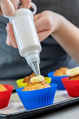 KitchenCraft KCICING6 Icing Syringe and Nozzles Set, Plastic Piping Gun with 6 Stainless Steel Tips, White