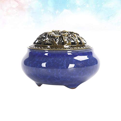 Queimador de incenso de cone da Vosarea com suporte de incenso de calabash de liga metálica, bandeja