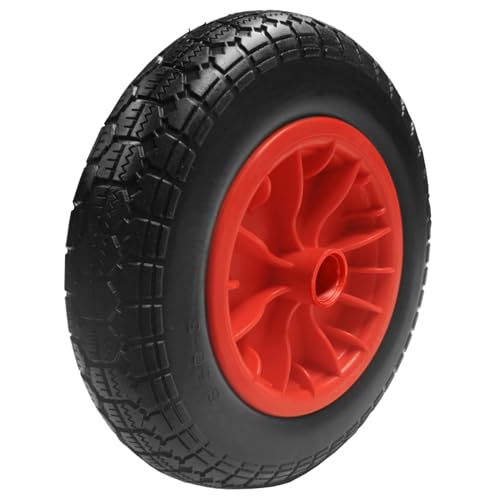 Replacement Wheelbarrow Wheel Puncture Proof Red 14" Wheel with 35mm Axle Bore Hole 350-8