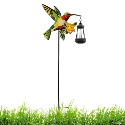 Genérico Luces Solares De Sendero Para Exteriores,Farol Impermeable De Jardín Con Motivo Colibrí | Luces Solares De Patio,Jardín Patio Porche Césped Sendero Entrada