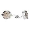 Working Watch Movement Steampunk Cufflinks with Glass Cover - Functional Silver Clock Skeleton Cufflinks Travel Box in with Presentation Box