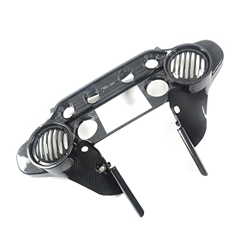 6.5\" Speaker Inner Batwing Fairing with Double DIN GPS Stereo Tray Fit for 1998-2013 Harley Davidson FLH 2000 01 02 03 04 05 06 07 08 09 10 2012 (Carbon Fiber Effecet)