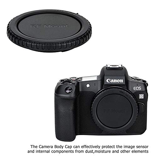 Image of JJC 2-Pack RF Mount Body Cap & Rear Lens Cover for Canon EOS R100 R50 R6 R5 | RF Back Sensor Dust Cap for Canon R1 R8 R6V R6 Mark III II R5 Mark II R10 R7 R5C R3 RP R Mirrorless Camera & RF Mount Lens