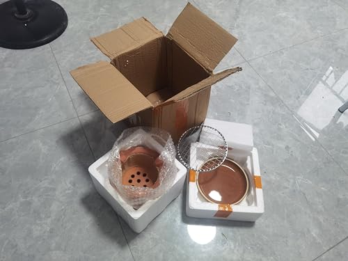 Mwpqbd Rare Red Clay Clay Charcoal Stove Outdoor Home Heating Stove Cooking Tea Stove Roasting Oven Cooking Coffee Complimentary Diameter 22CM Ceramic Insulated Chassis + Mesh Frame - Image 7