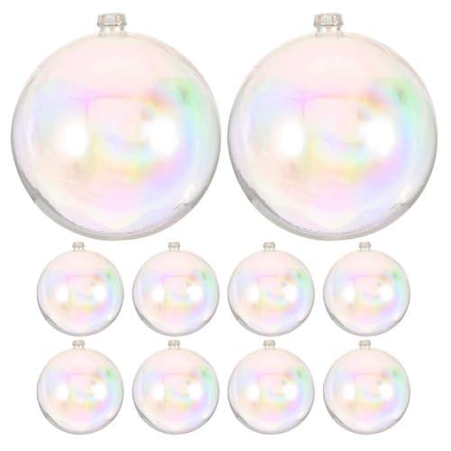 MAGICLULU 10 Stück Glitzer Weihnachtsbaum Kugeln Nachfüllbare Transparente Kunststoffornamente für DIY Deko Hochzeiten Geburtstagsfeiern und Feiertagsfeiern