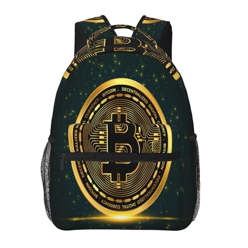 TNVEPVQ Bitcoin Golden Btc Cryptocurrency Backpack for Men Women Travel ...