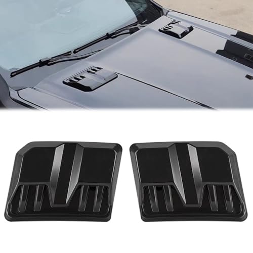 idain 2PCS Universal Car Decorative Air Intake Trim Cover,Hood Air Vent,Air Flow Intake for Car Hood (Black)