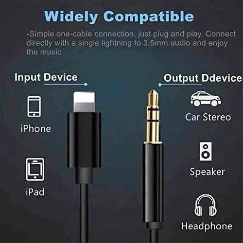 Aux Cable for iPhone in Car 3.5mm Aux Cord Compatible with iPhone 13/13 Pro/12/12 Pro/11 Pro/11/Xs/XR/X/8/7 for Car Stereo/Headphones/Speaker [Upgraded] (Black)