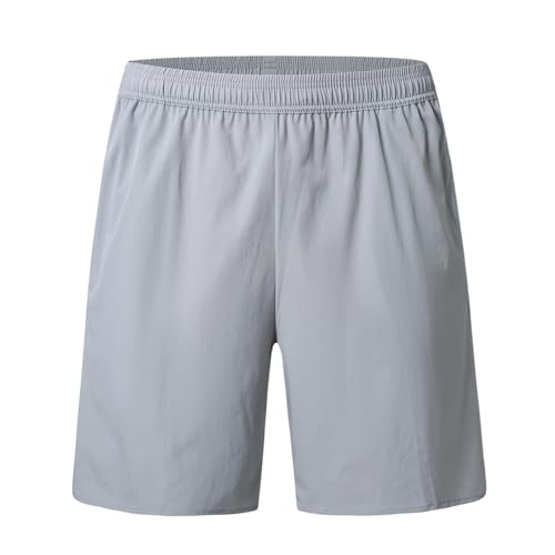 Image of YOUTHUP Men’s Breathable Lightweight Shorts, Outdoor Casual Sport Shorts, for Running Training Gym Light Grey S