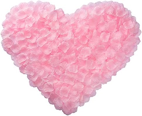 3000 PCS Pink Artificial Silk Rose Petals for Romantic Night, Wed...