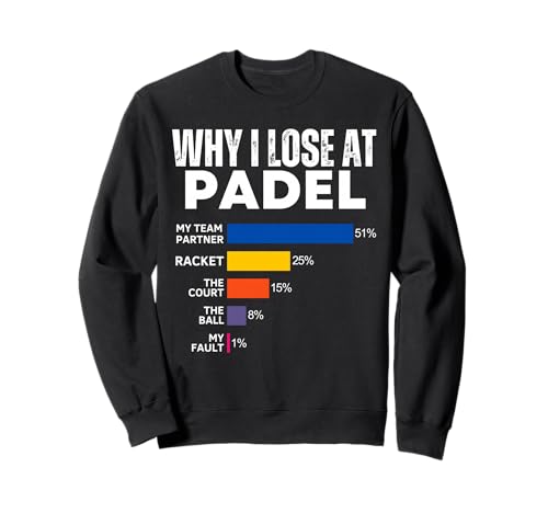 Why I Lose at Padel Tenis Funny Excuses for Women and Men Sudadera