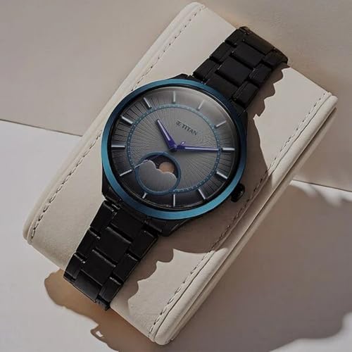 Image of Titan Luna Sun Moon Sub-Dial in Gunmetal Grey - Stellar Edition