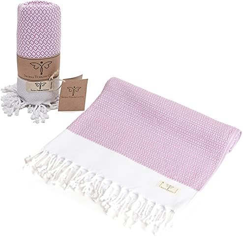 Smyrna Original Turkish Beach Towel | 100% Genuine Cotton, Prewashed, 37 x 71 Inches | Peshtemal and Turkish Bath Towel for SPA, Beach, Pool, Gym and Bathroom (Azure)