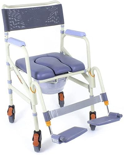 Showerbuddy 100% Aluminum Folding Travel Shower Chair | No Tools Required | Optional Bag not Included | Use as Commode or Wheelchair | Flip Footrests & Removable | Perfect for Travel Use