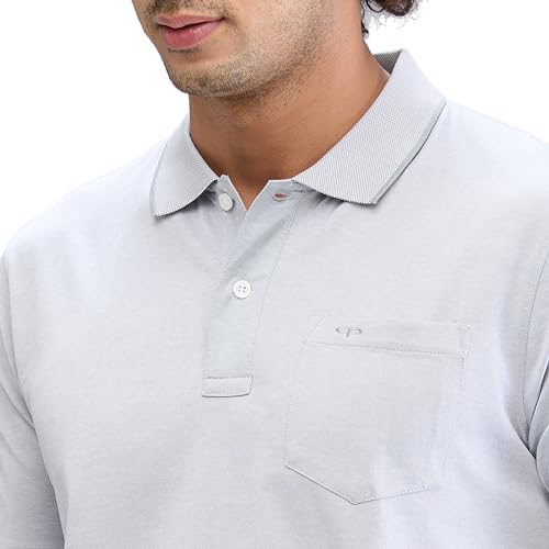 Image of Colorplus Men's Comfort Fit Solid Pattern Pure Cotton Plain Collar Half Sleeve Casual T-Shirt