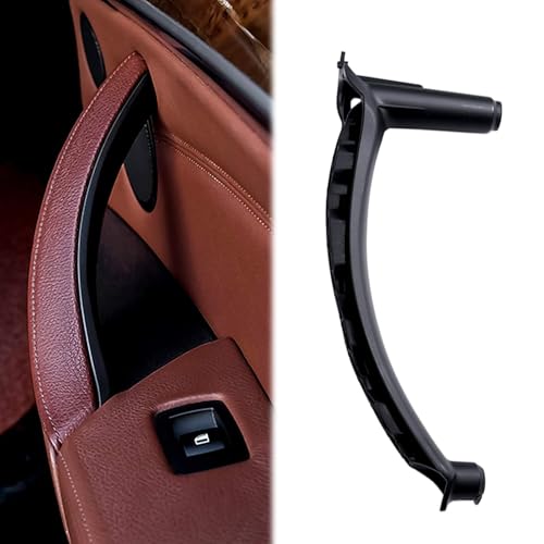 TTCR-II Door Pull Handle Compatible with BMW X5 E70 2008-2013,Compatible with BMW X6 E71/E72 2008-2014,Right Rear Interior Passenger Door Handle Trim(Leather Cover NOT Included), Black