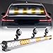 V-SEK LED Hazard Emergency Warning Tow Traffic Advisor Flash Strobe Light Bar with Cigar Lighter and Suction Cups (35.5", Yellow/White)