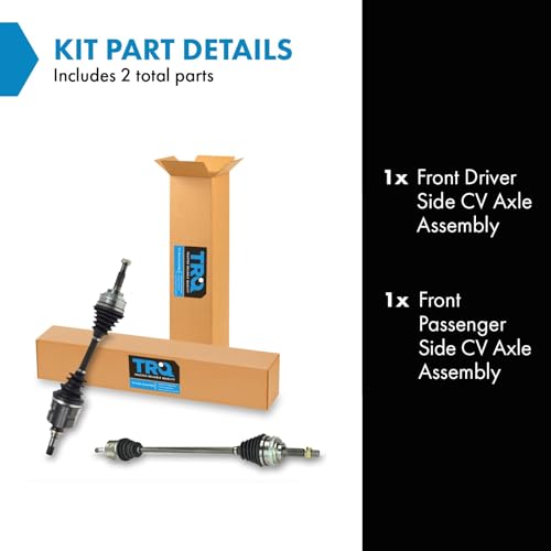 image for TRQ Front Driver and Passenger CV Axle Shaft Assembly Neoprene Boots C