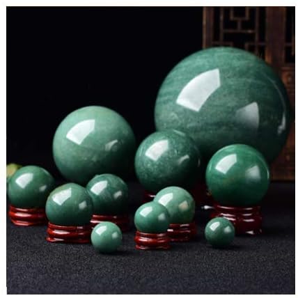 Miniatura 4 de oneory - Esfera de cristal de cuarzo curativo natural, bola de piedras preciosas de aventurina verde, 1.969 in, escultura natural con soporte